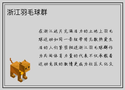 浙江羽毛球群